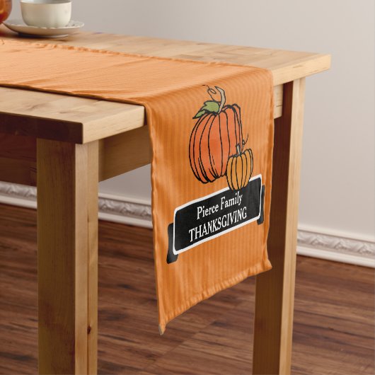 Chemin De Table Court Coureur Thanksgiving PumpkinTable personnalisé (In Situ)