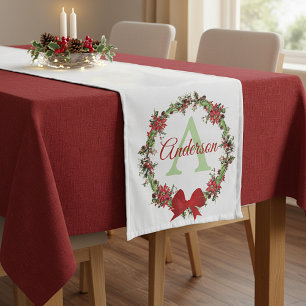 Chemin De Table Court Couronne de Noël personnalisée
