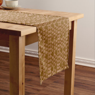 Chemin De Table Court Couronnes roses marron