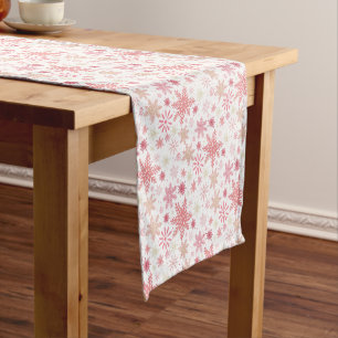 Chemin De Table Court Couteaux de neige rose doux Coureur de table de va