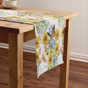 Chemin De Table Court Couvre-table de jardin fleur papillon Style Été