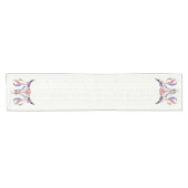 Chemin De Table Court Crâne et plumes Tribal Blanches (Horizontal)