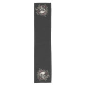 Chemin De Table Court Crâne gothique en verre | Runner table | Rose crân (Devant)