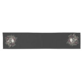 Chemin De Table Court Crâne gothique en verre | Runner table | Rose crân (Horizontal)