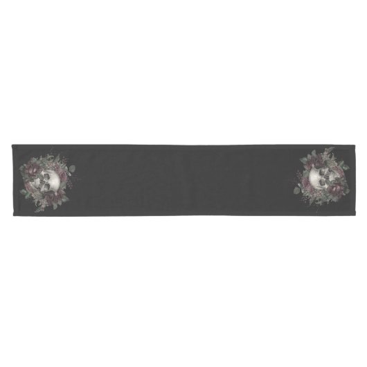Chemin De Table Court Crâne gothique en verre | Runner table | Rose crân (Horizontal)