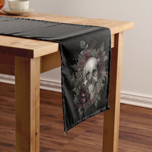 Chemin De Table Court Crâne gothique en verre | Runner table | Rose crân (In Situ)