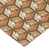 Chemin De Table Court Cranes japanese, Tan, Rust & Chocolate Brown (Coin)