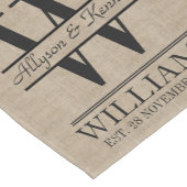 Chemin De Table Court Créez votre propre logo Burlap Anniversaire Monogr (Coin)