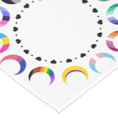 Chemin De Table Court Crescent Pride Lunes et Coeurs Noirs (Coin)