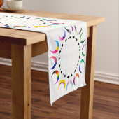 Chemin De Table Court Crescent Pride Lunes et Coeurs Noirs (In Situ)