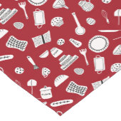 Chemin De Table Court Cuisine rouge rétro (Coin)