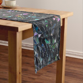 Chemin De Table Court Custom Iridescent Abstract Stained Glass Pattern (In Situ)