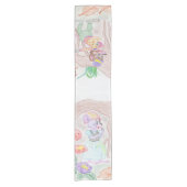 Chemin De Table Court Custom Kids Artwork, deux mignonnes souris, fleurs (Devant)