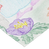 Chemin De Table Court Custom Kids Artwork, deux mignonnes souris, fleurs (Coin)