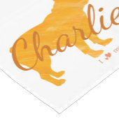 Chemin De Table Court Custom Pastel Orange French Bulldog - Frenchie (Coin)