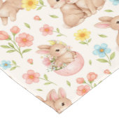 Chemin De Table Court Cute Bunny Floral Spring Pattern (Coin)