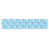 Chemin De Table Court Cute Cartoon Ghost with Red Balloon Pattern (Horizontal)