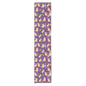 Chemin De Table Court Cute Corgi and Vegetables Motif alimentaire violet (Devant)