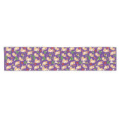 Chemin De Table Court Cute Corgi and Vegetables Motif alimentaire violet (Horizontal)