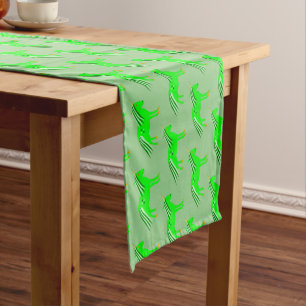 Chemin De Table Court Cute Irish Green et Gold Unicorn