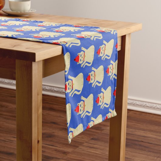 Chemin De Table Court Cute Noël Chat Motif (In Situ)