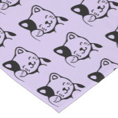 Chemin De Table Court Cute noir et blanc Kitty Chat Waving Bonjour (Coin)