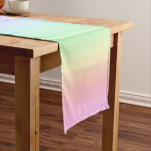 Chemin De Table Court Cute Ombre Pastel Rainbow Gradient Party