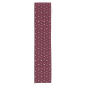 Chemin De Table Court Cute Pink Hearts Burgundy (Devant)