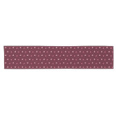 Chemin De Table Court Cute Pink Hearts Burgundy (Horizontal)