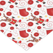 Chemin De Table Court Cute Red Christmas Reindeer (Coin)