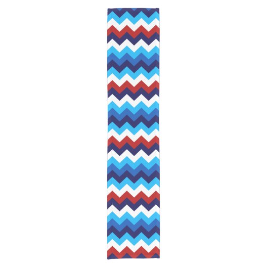 Chemin De Table Court Cute Rouge Blanc Bleu Chevrons Petite Table Runer (Devant)