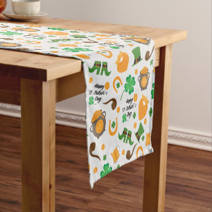 Chemin De Table Court Cute St. Paddy's Day Motif à thème irlandais