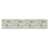 Chemin De Table Court cuvette rustique en bois blanc (Horizontal)