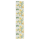 Chemin De Table Court Daffodiles florales tendance Jaune, Vert et Blanc (Devant)
