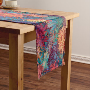Chemin De Table Court Dahlia Tapisserie florale