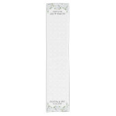 Chemin De Table Court Damas Blanches Et Roses- Enregistrer La Date (Devant)