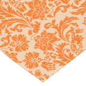 Chemin De Table Court Damas Florales Orange Et Blanc (Coin)