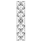 Chemin De Table Court Damas noir et blanc de luxe (Devant)