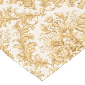 Chemin De Table Court Damassé floral or (Coin)