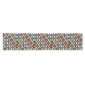 Chemin De Table Court Damier Coloré (Horizontal)