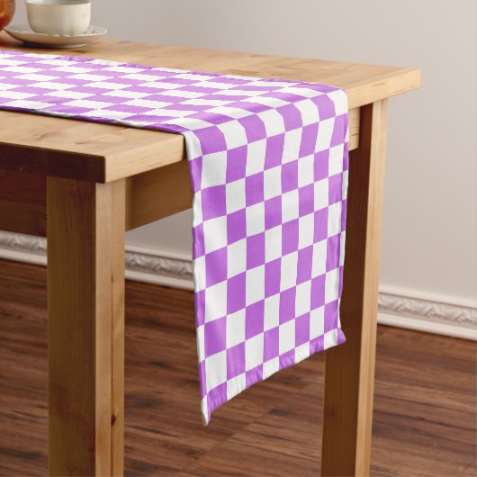 Chemin De Table Court Damier magenta visuel classique (In Situ)