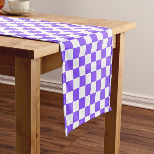 Chemin De Table Court Damier violet classique visuel  (In Situ)