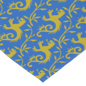 Chemin De Table Court Dande-Lions médiéval sur le coureur de table bleue (Coin)