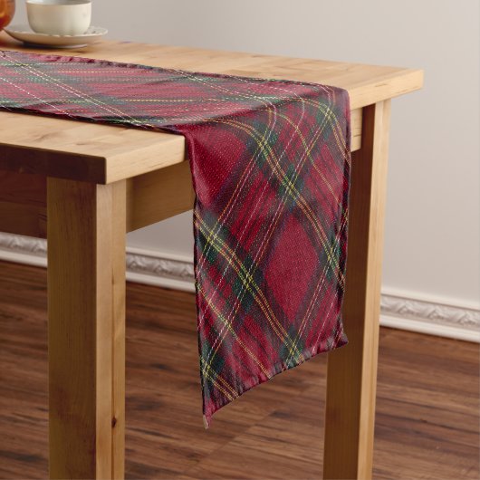 Chemin De Table Court Dark Red and green Christmas plaid (In Situ)