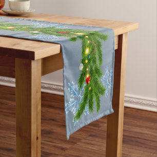 Chemin De Table Court Décoration de couronne de Noël Garland