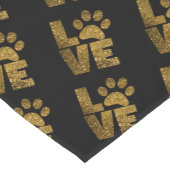 Chemin De Table Court Decorative Black Animal paw print (Coin)