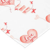 Chemin De Table Court Design de coeurs rouges créatifs (Coin)