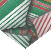 Chemin De Table Court Design Motif rétro rouge vert rayé (Coin)