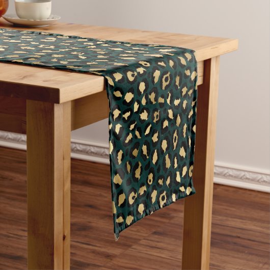 Chemin De Table Court Design turquoise et Gold Leopard Series 1 (In Situ)
