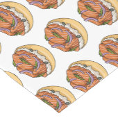 Chemin De Table Court dessin animé de bagel saumon (Coin)